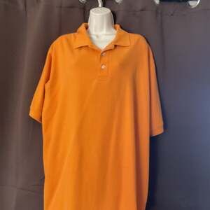 Chrysler Bright Orange Short Sleeve Polo Shirt, Casual Cotton Blend, L